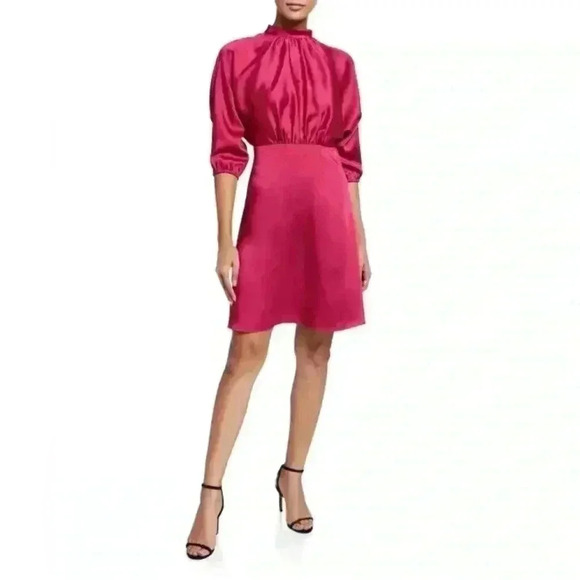 NWT Rebecca Minkoff Whitney Dress in Fuchsia Size 6 - Picture 1 of 11